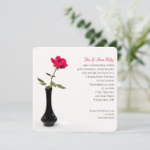 黒独身の花瓶の記念日に赤いバラ 招待状 (スタンド正面)
