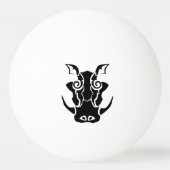 黒猪の頭の部族の入れ墨 卓球ボール (裏面)