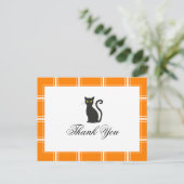 黒猫ありがとうハロウィンオレンジ ポストカード (スタンド正面)