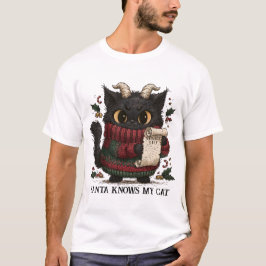 黒猫いたずらリスト クリスマスTシャツ Tシャツ