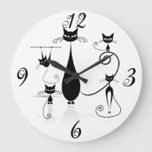 黒猫いたるところで壁時計