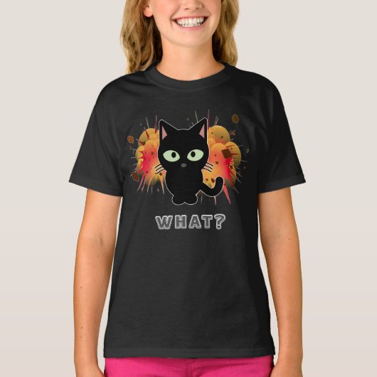 黒猫おもしろいかわいい子猫好きのペットのユーモア Tシャツ (正面)