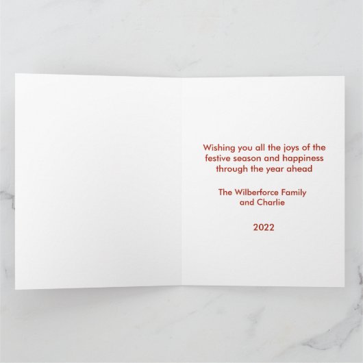 黒猫おもしろいとライトクリスマス カード (内部)