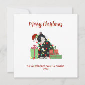 黒猫おもしろいとライトクリスマス シーズンカード (正面)