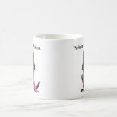 黒猫おもしろいとローブに身を包んだ不機嫌な猫 コーヒーマグカップ (中央)