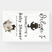 黒猫おもしろいと本の赤ちゃんシャワー 横断幕 (横)