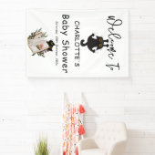 黒猫おもしろいと本の赤ちゃんシャワー 横断幕 (インサイチュ)