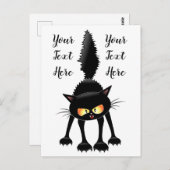 黒猫おもしろいの猛烈な漫画 ポストカード (正面/裏面)