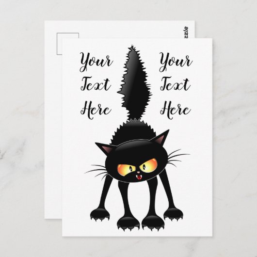 黒猫おもしろいの猛烈な漫画 ポストカード (正面/裏面)