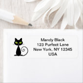 黒猫おもしろいの発表を動かしたかわいい ラベル (インサイチュ)