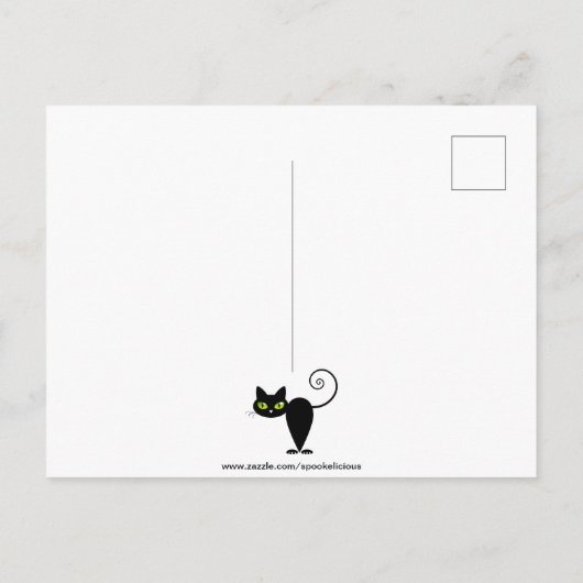 黒猫おもしろいの発表を動かしたかわいい 案内ポストカード (裏面)