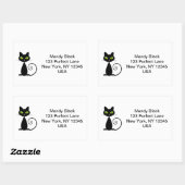 黒猫おもしろいの発表を動かしたかわいい 長方形シール (シート)