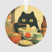 黒猫おもしろいの食べラーメン オーナメント (裏面)