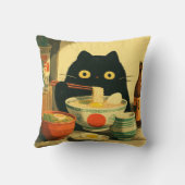 黒猫おもしろいの食べラーメン クッション (裏面)