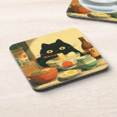 黒猫おもしろいの食べラーメン コースター (左側)