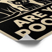 黒猫おもしろいはウンコしてるのか?キャッユーモアのあるト ポスター (角)