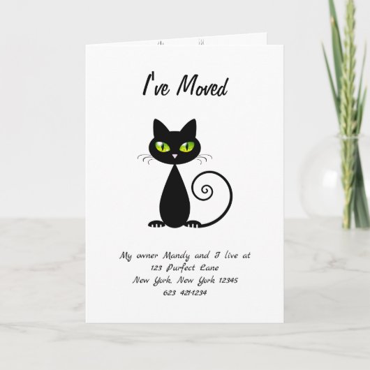 黒猫おもしろいを動かしたかわいい 案内状 (正面)