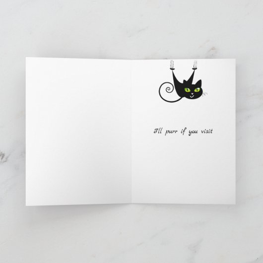 黒猫おもしろいを動かしたかわいい 案内状 (内部)
