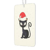 黒猫おもしろいクリスマススノーフレーク猫好き カーエアーフレッシュナー (左)