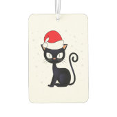 黒猫おもしろいクリスマススノーフレーク猫好き カーエアーフレッシュナー (裏面)