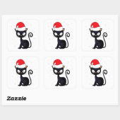 黒猫おもしろいクリスマススノーフレーク猫好き スクエアシール (シート)