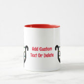 黒猫おもしろいクリスマスライトサンタハット マグカップ (中央)