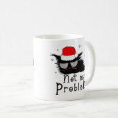 黒猫おもしろいクリスマスライト コーヒーマグカップ (正面右)