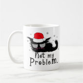 黒猫おもしろいクリスマスライト コーヒーマグカップ (左)