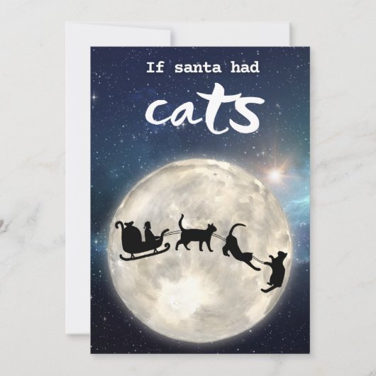 黒猫おもしろいサンタ・クリスマス シーズンカード (正面)