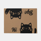 黒猫おもしろいハイバイペットのユーモアへようこそ ドアマット (正面)