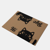 黒猫おもしろいハイバイペットのユーモアへようこそ ドアマット (アングル)