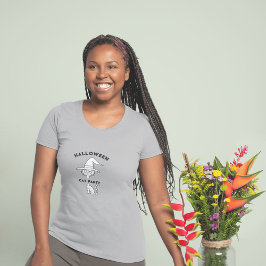 黒猫おもしろいハローウィンパーティ女Tシャツ Tシャツ