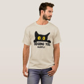 黒猫おもしろいミームTシャツ – 猫好きに最適 Tシャツ (正面フル)