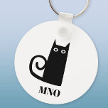 黒猫おもしろいモノグラム キーホルダー<br><div class="desc">可愛い黒猫。オリジナルアートby Nic Squirrell.モノグラムのイニシャルをパーソナライズする。</div>