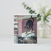 黒猫おもしろいヴィンテージベーキングポスター ポストカード (スタンド正面)