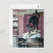 黒猫おもしろいヴィンテージベーキングポスター ポストカード (正面/裏面)