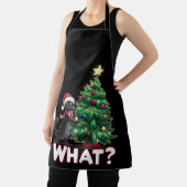 黒猫おもしろい何クリスマスクリスマスツリー エプロン (インサイチュ)