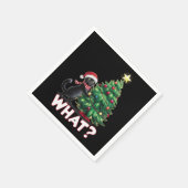 黒猫おもしろい何クリスマスクリスマスツリー スタンダードカクテルナプキン (角)