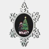 黒猫おもしろい何クリスマスクリスマスツリー スノーフレークピューターオーナメント (右)