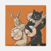 黒猫おもしろい冷凍機磁石 マグネット (正面)