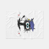 黒猫おもしろい卒業/Sの最終日 フリースブランケット (正面(横))