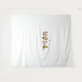 黒猫おもしろい幽霊ハロウィンパターン猫好き タペストリー (正面(横))