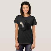 黒猫おもしろい母ヴィンテージ黒猫ロー Tシャツ (正面フル)