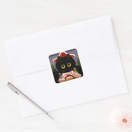 黒猫おもしろい海賊クリエイションアーツリサ・アダムス スクエアシール (封筒)