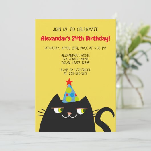 黒猫おもしろい誕生会 招待状 (スタンド正面)