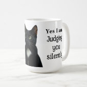 黒猫おもしろい陶製マグカップ コーヒーマグカップ (正面右)