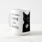 黒猫おもしろい陶製マグカップ コーヒーマグカップ (正面左)