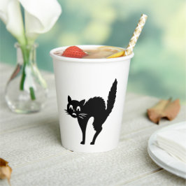 黒猫おもしろい黒白スプーンかわいいパーティー 紙コップ