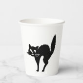 黒猫おもしろい黒白スプーンかわいいパーティー 紙コップ (裏面)