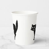 黒猫おもしろい黒白スプーンかわいいパーティー 紙コップ (右)